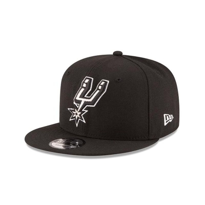 Black San Antonio Spurs Hat - New Era NBA Basic 9FIFTY Snapback Caps USA2093487